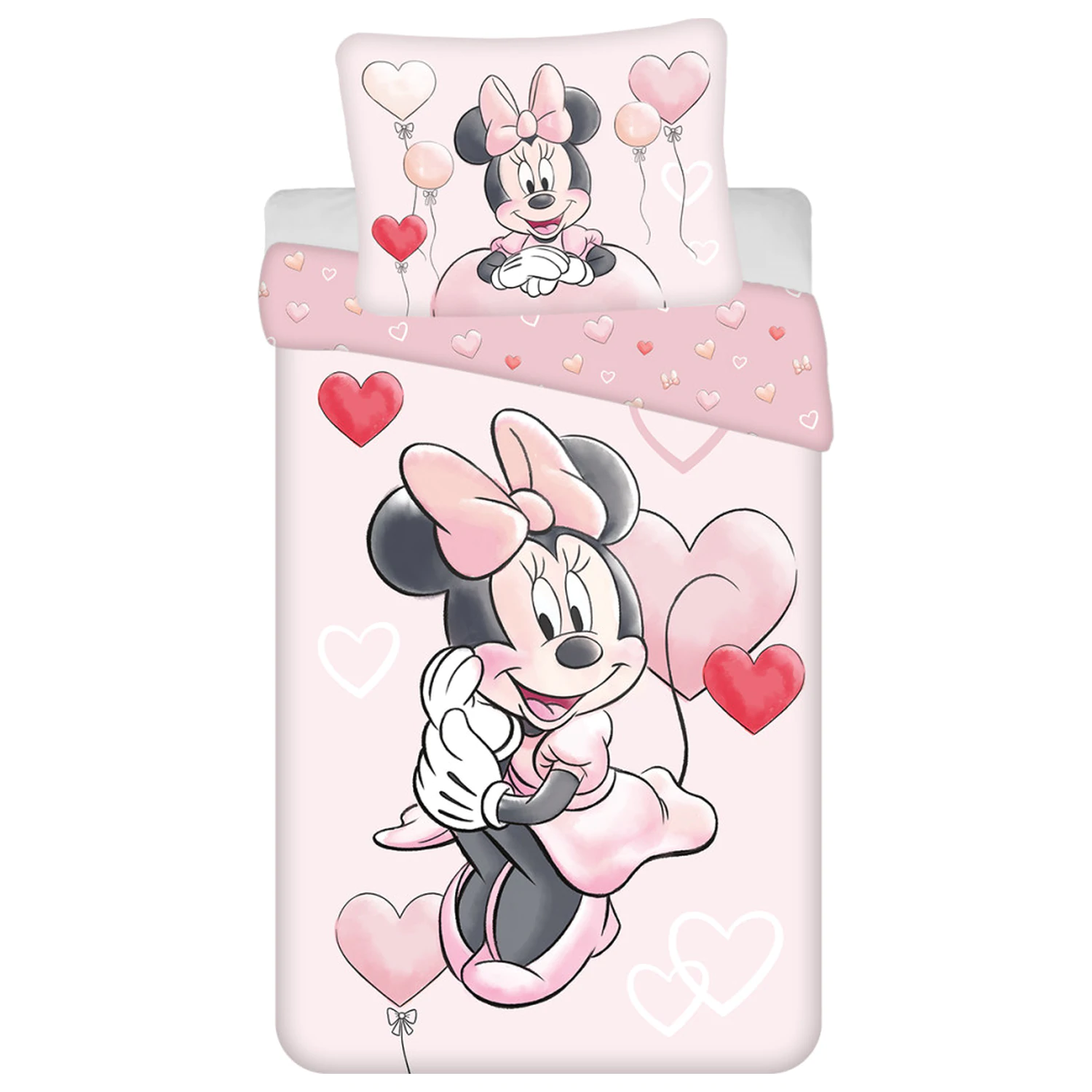 Disney Minnie Heart Balloons povlečení set 140x200cm, 70x90cm fotografii produktu