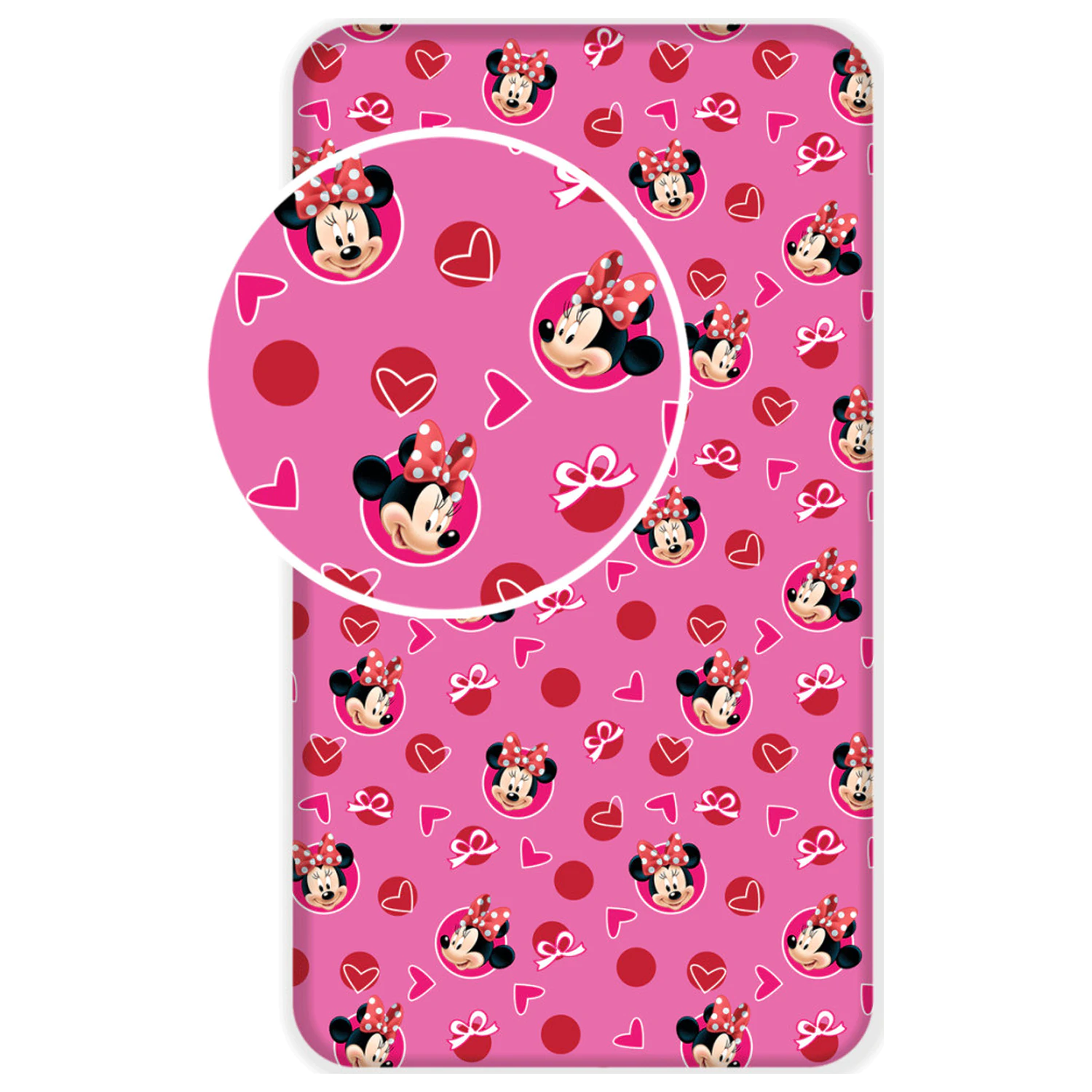 Disney Minnie Hearts prostěradlo 90x200 cm fotografii produktu