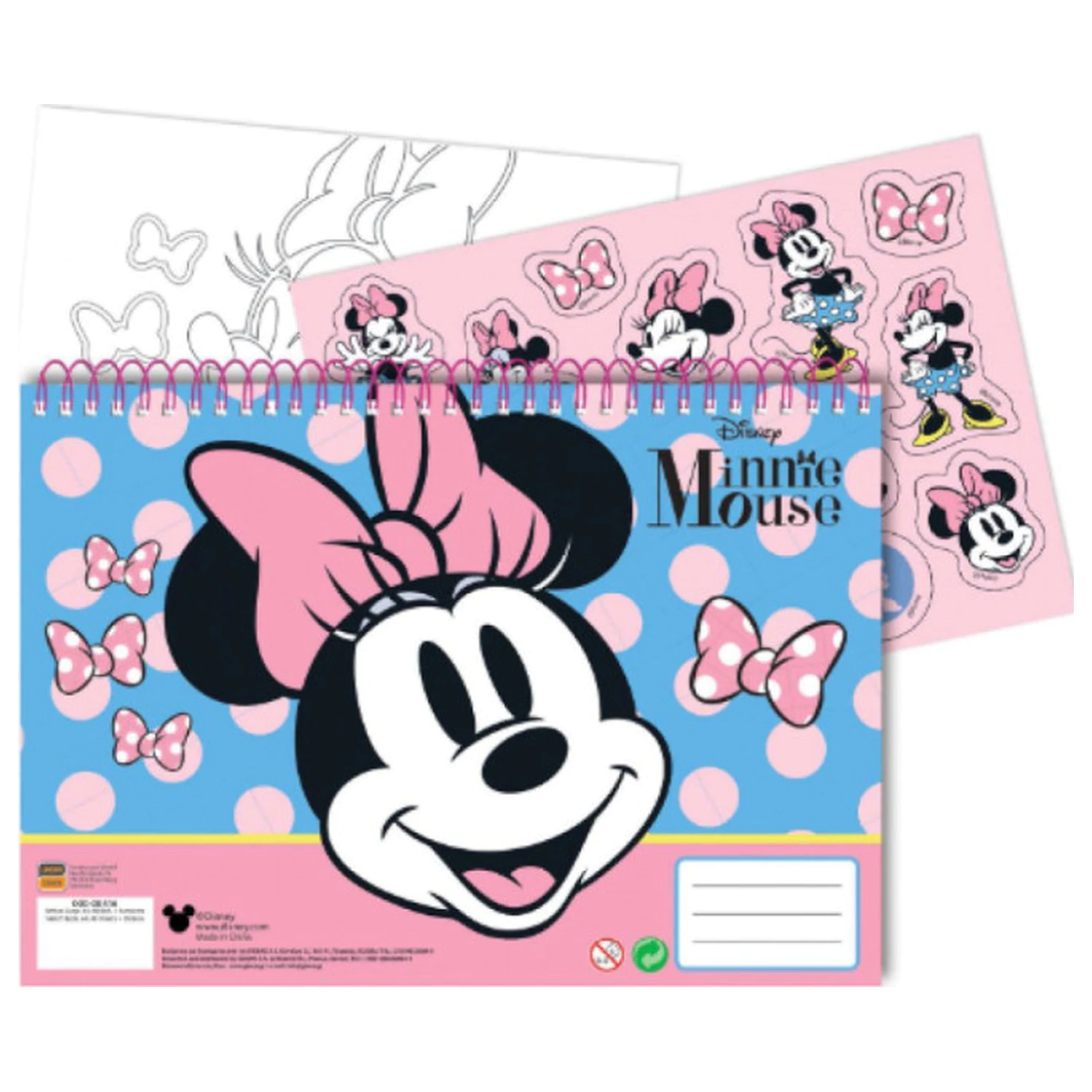 Disney Minnie Joy A/4 spirálový skicák 40 listů s nálepkami fotografii produktu
