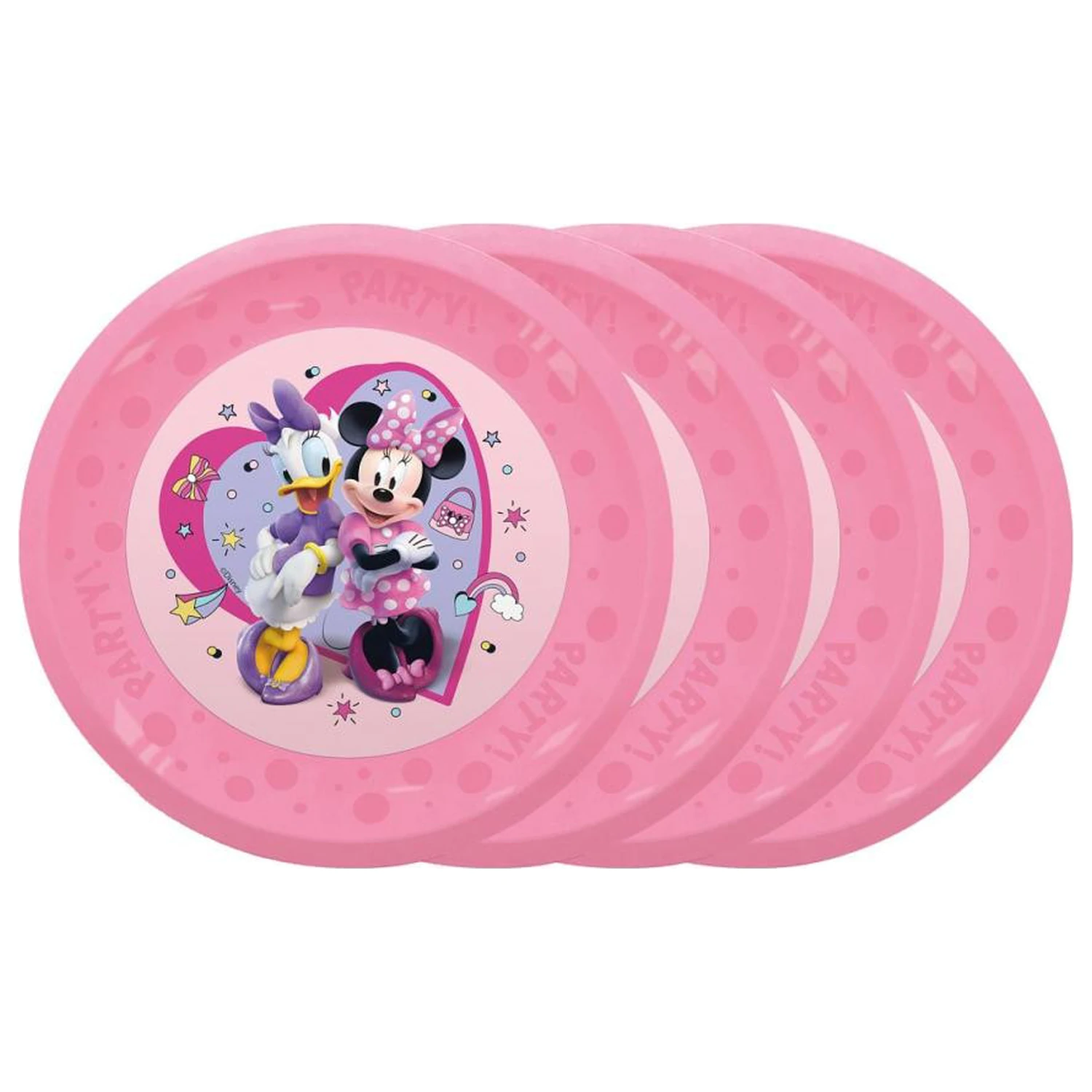 Disney Minnie Junior mikro prémiový plastový jídelní talíř, sada 4 kusů, 21 cm fotografii produktu