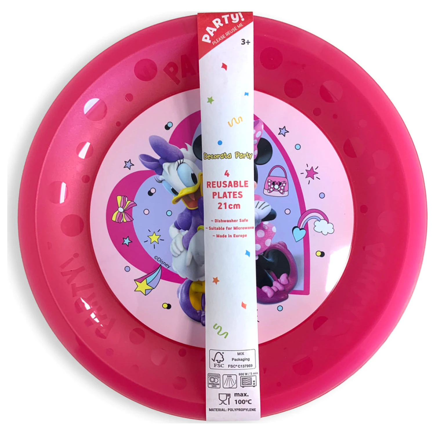 Disney Minnie Junior mikro prémiový plastový jídelní talíř, sada 4 kusů, 21 cm fotografii produktu