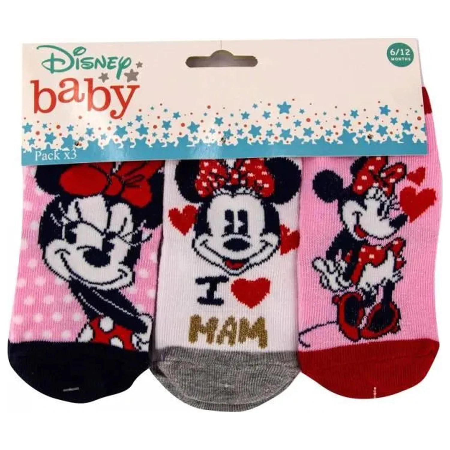 Disney Minnie Love Mom růžové dětské ponožky 0-6 měsíců fotografii produktu