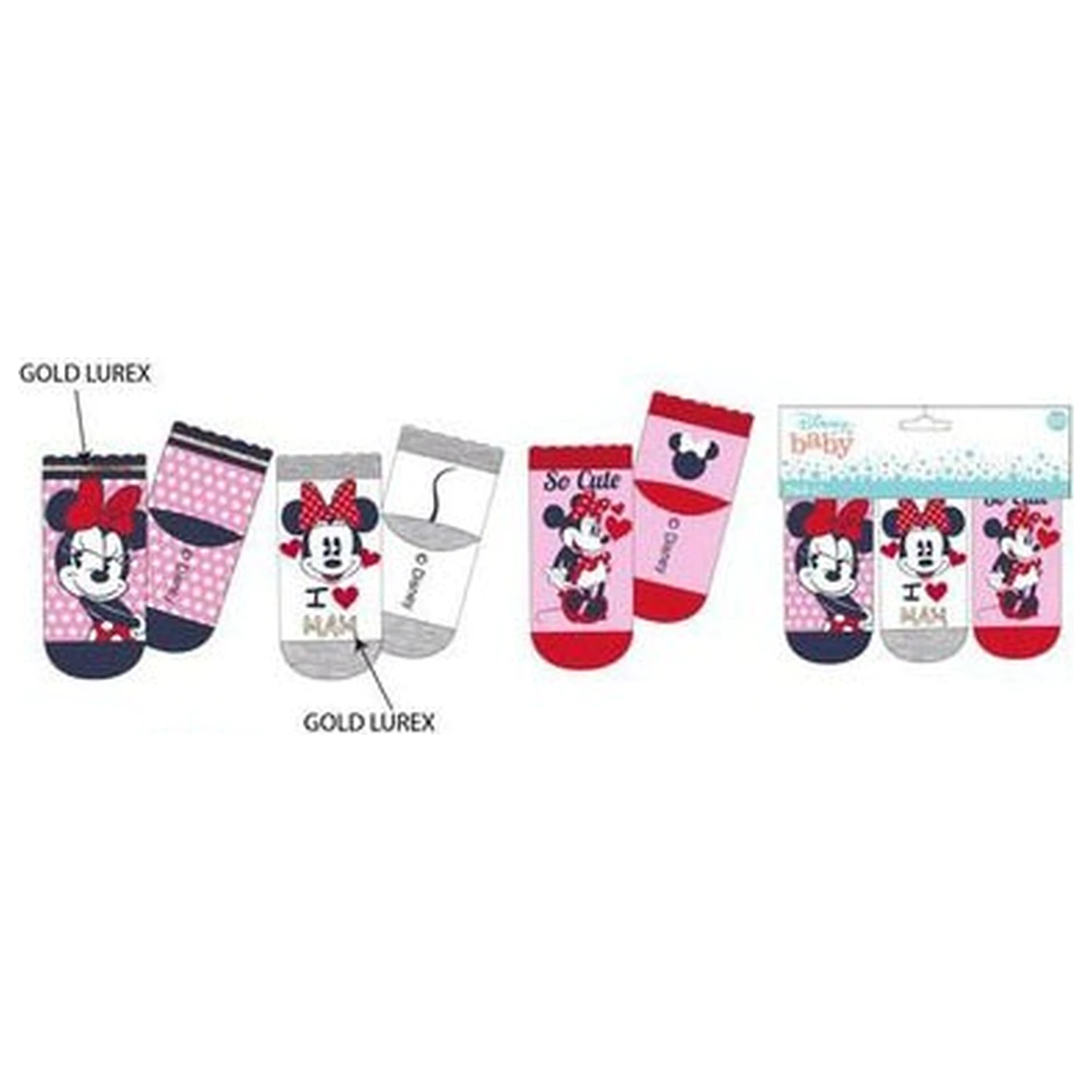 Disney Minnie Love Mam Pink Dětské ponožky 6-12 měsíců fotografii produktu