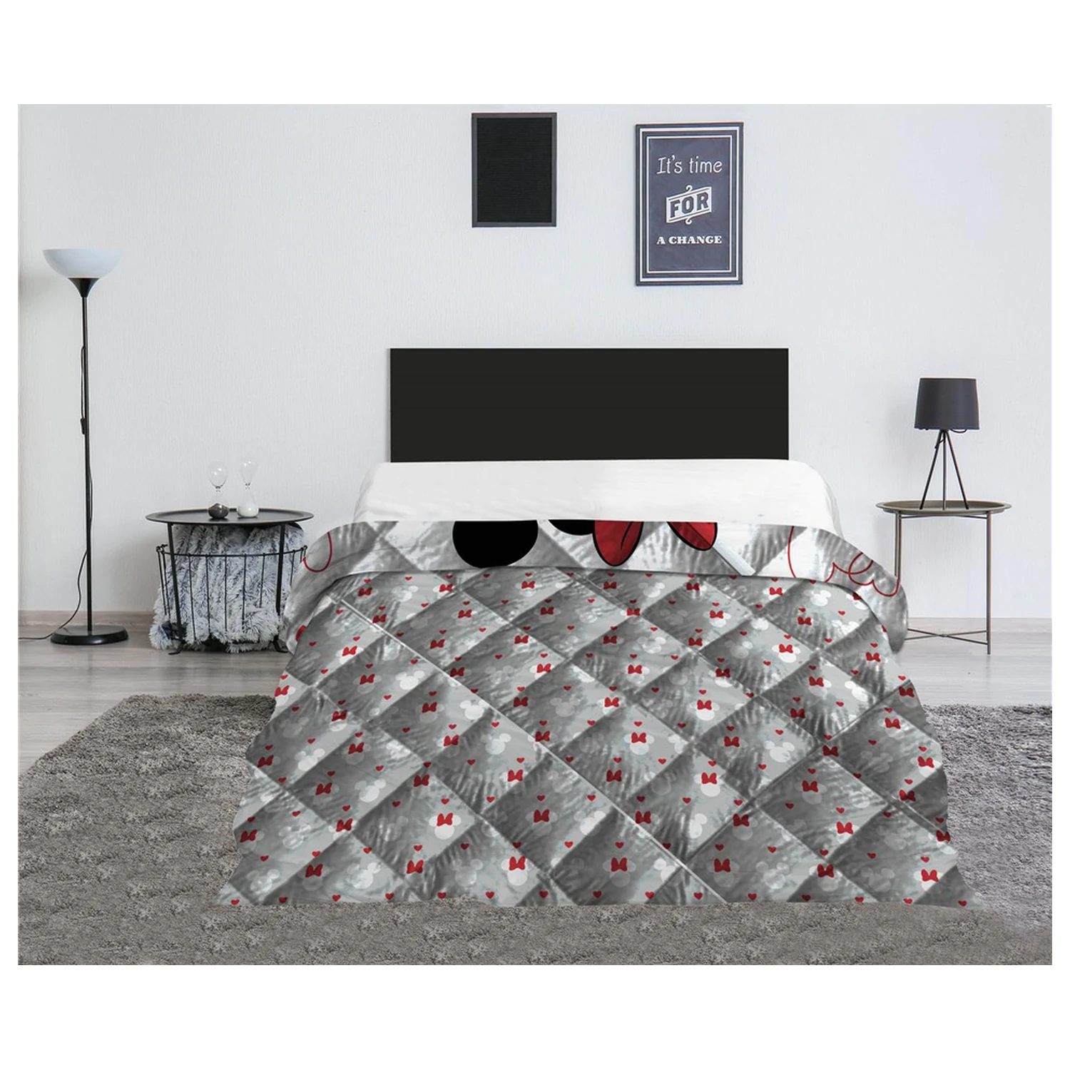 Disney Minnie Mickey Love prošívaný přehoz na postel, přikrývka 240x220cm fotografii produktu