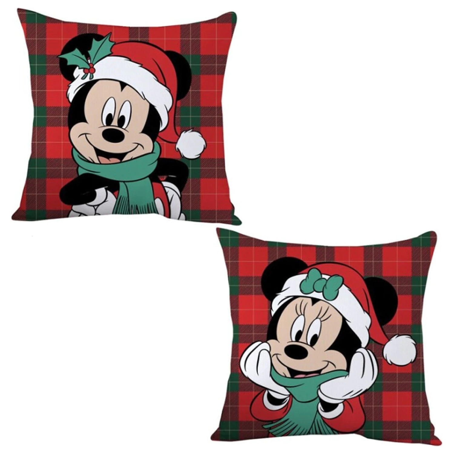 Disney Minnie, Mickey Zimní Vánoční polštář, dekorativní polštář 35x35 cm fotografii produktu