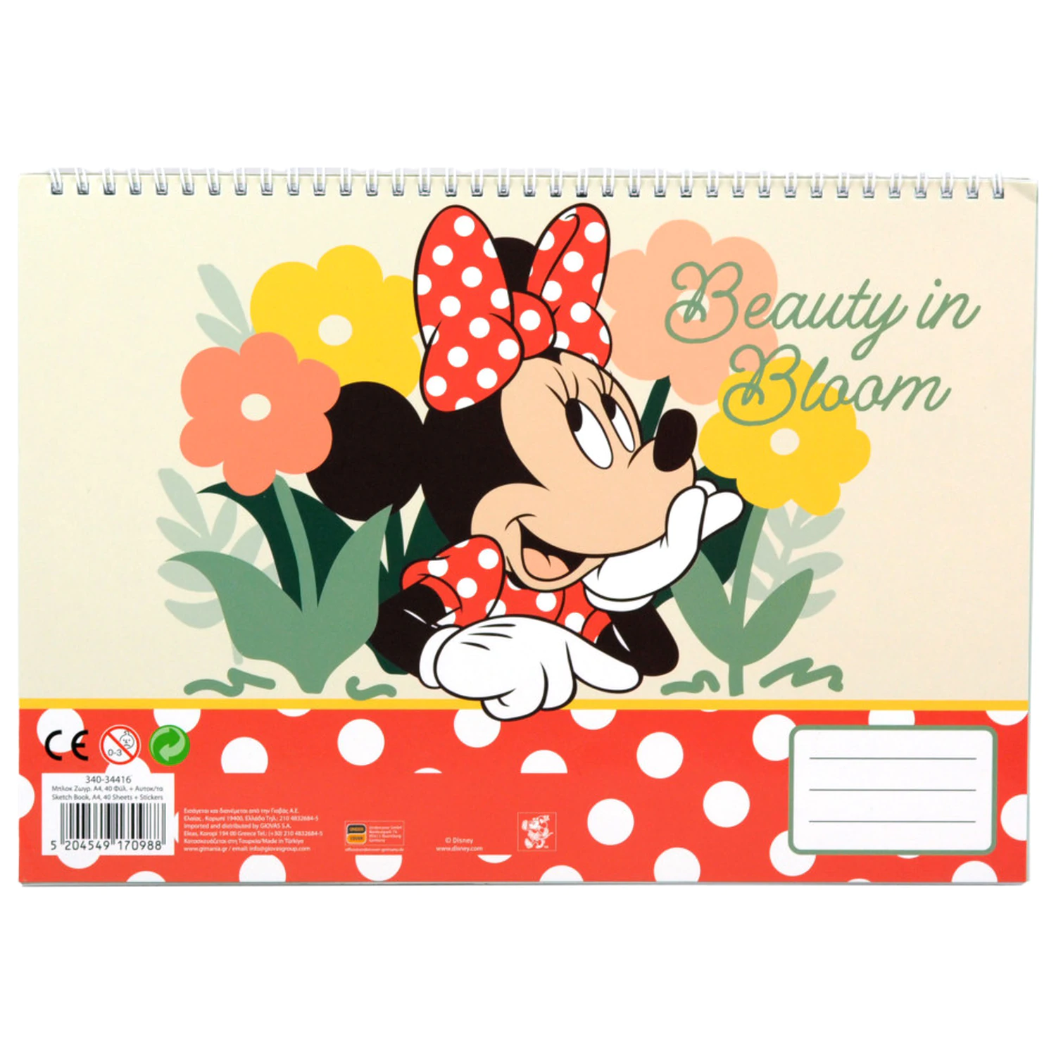 Disney Minnie Nomadic Spirit A4 spirálový skicář se 40 samolepkami fotografii produktu