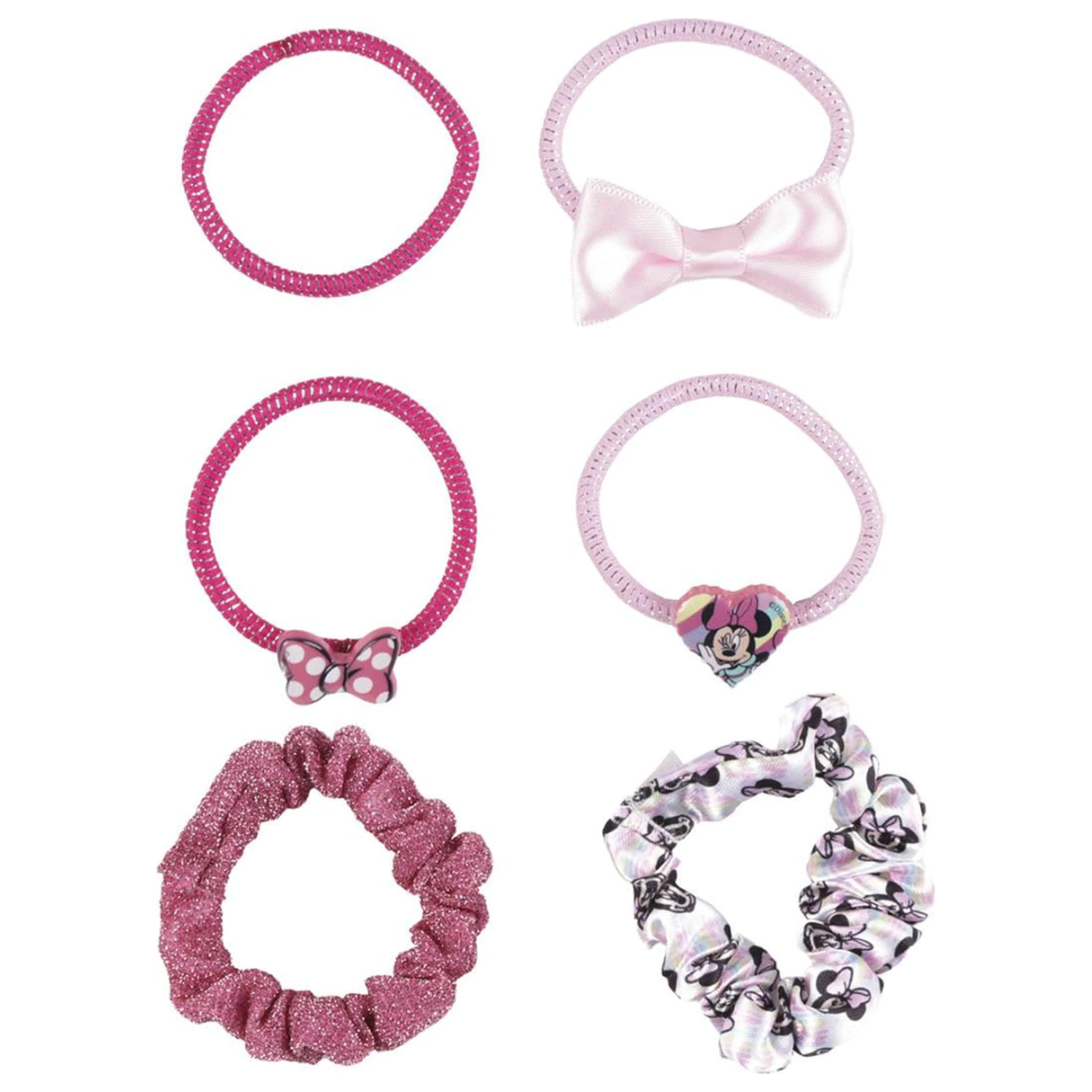 Disney Minnie Rainbow Sada 6 kusů gumiček do vlasů fotografii produktu