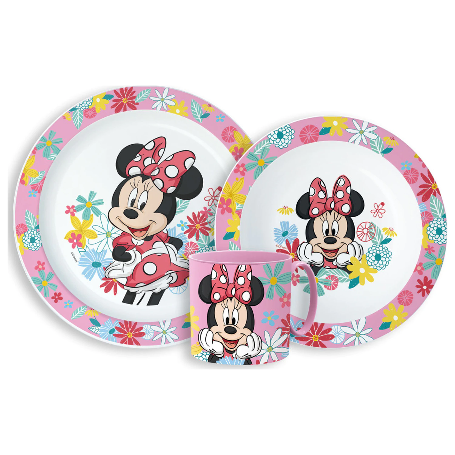 Disney Minnie jarní jídelní souprava, mikroplastová souprava s hrnkem fotografii produktu