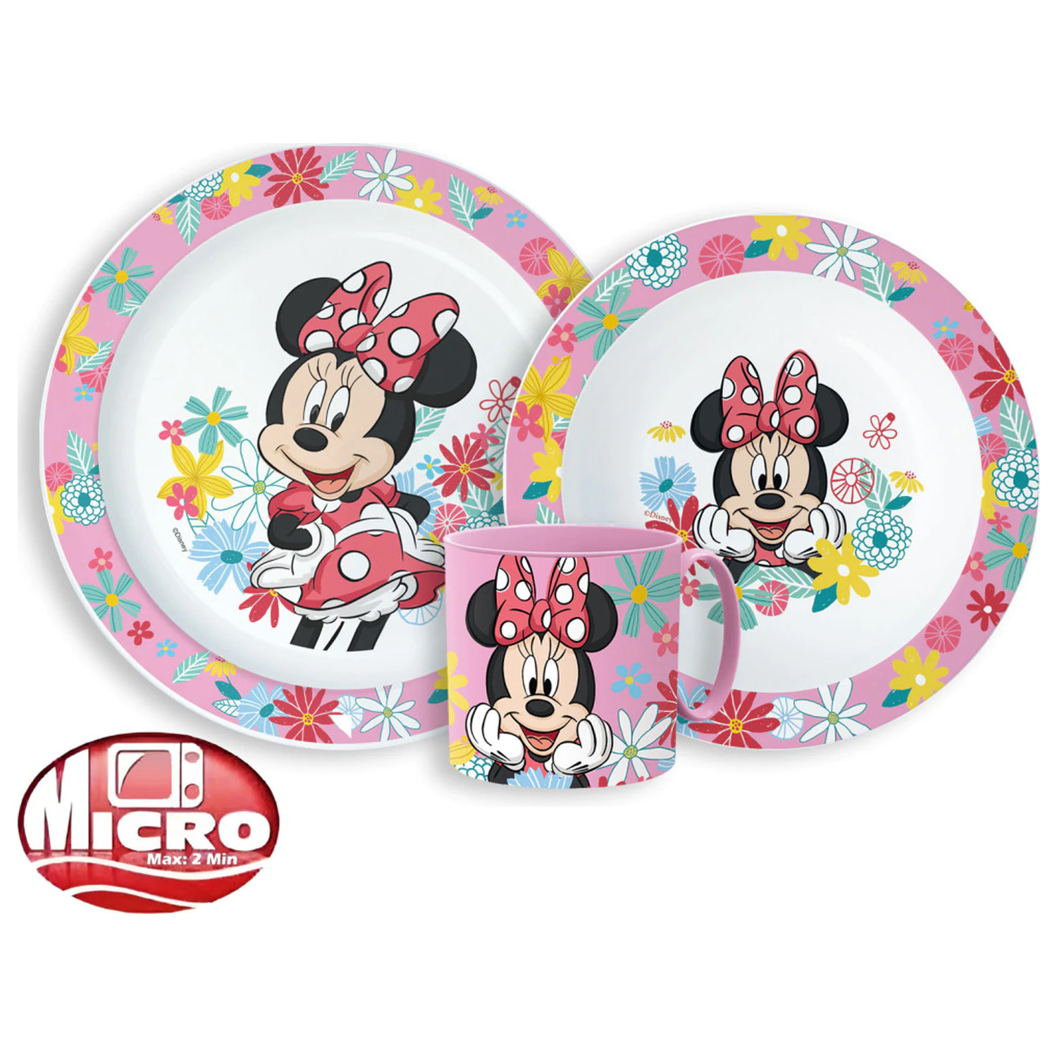 Disney Minnie jarní jídelní souprava, mikroplastová souprava s hrnkem fotografii produktu