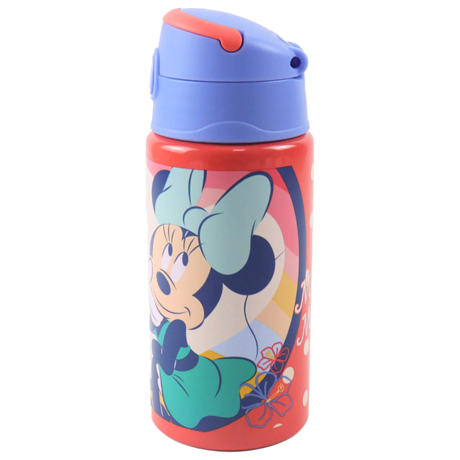 Disney Minnie letní hliníková láhev na vodu s brčkem a háčkem 500 ml fotografii produktu