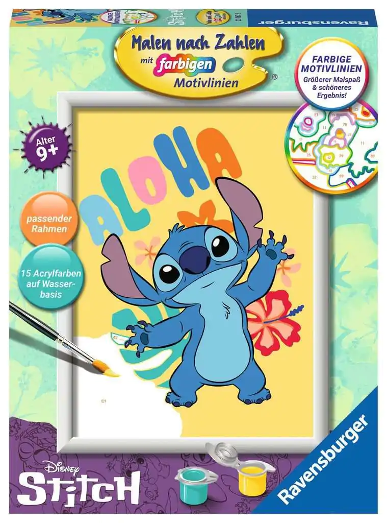 Disney Malování podle čísel Sada Aloha Stitch 18 x 24 cm *Německá edice* fotografii produktu