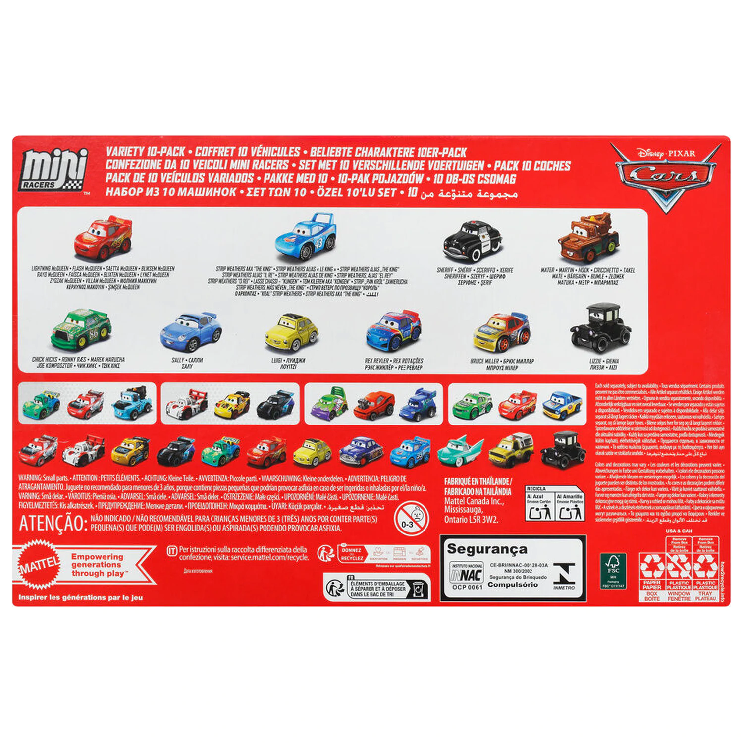 Disney Pixar Cars blistr 10 mini vozidel fotografii produktu