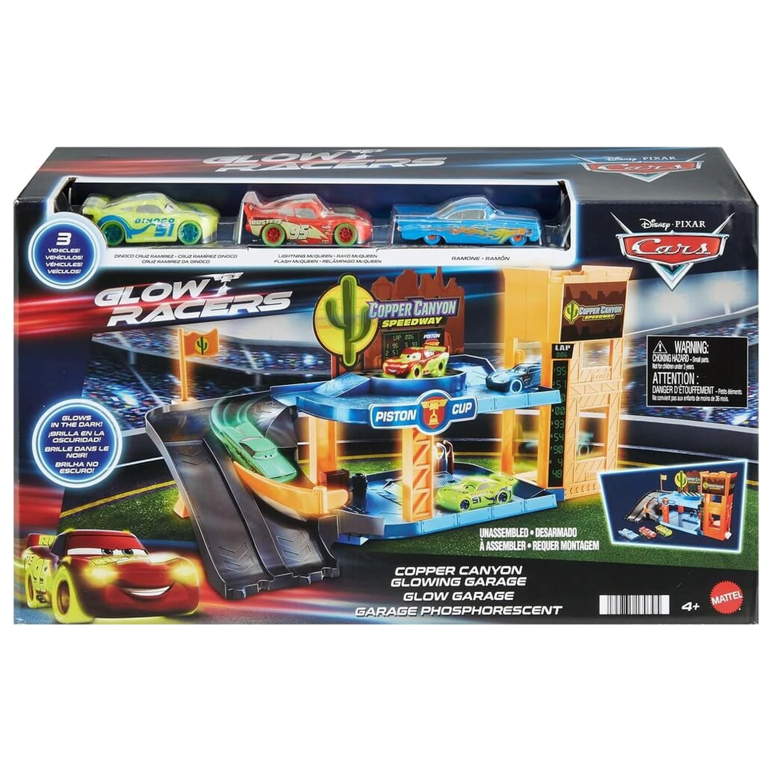Herní sada Disney Pixar Cars Copper Canyon Glow workshop playset fotografii produktu
