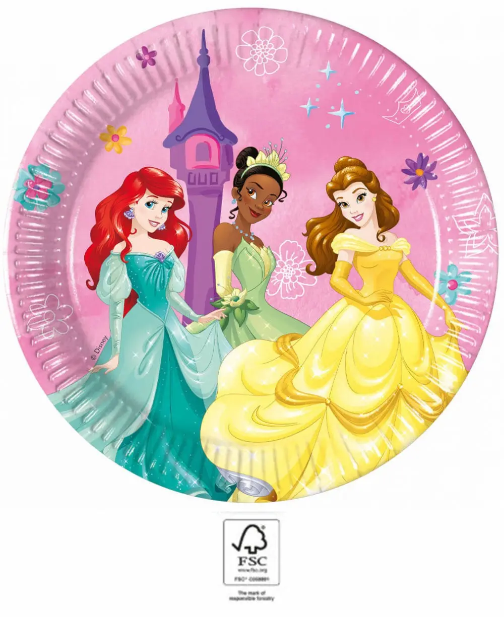 Disney Princess Live your Story, Disney Princess papírové talíře 8 ks 20 cm FSC fotografii produktu