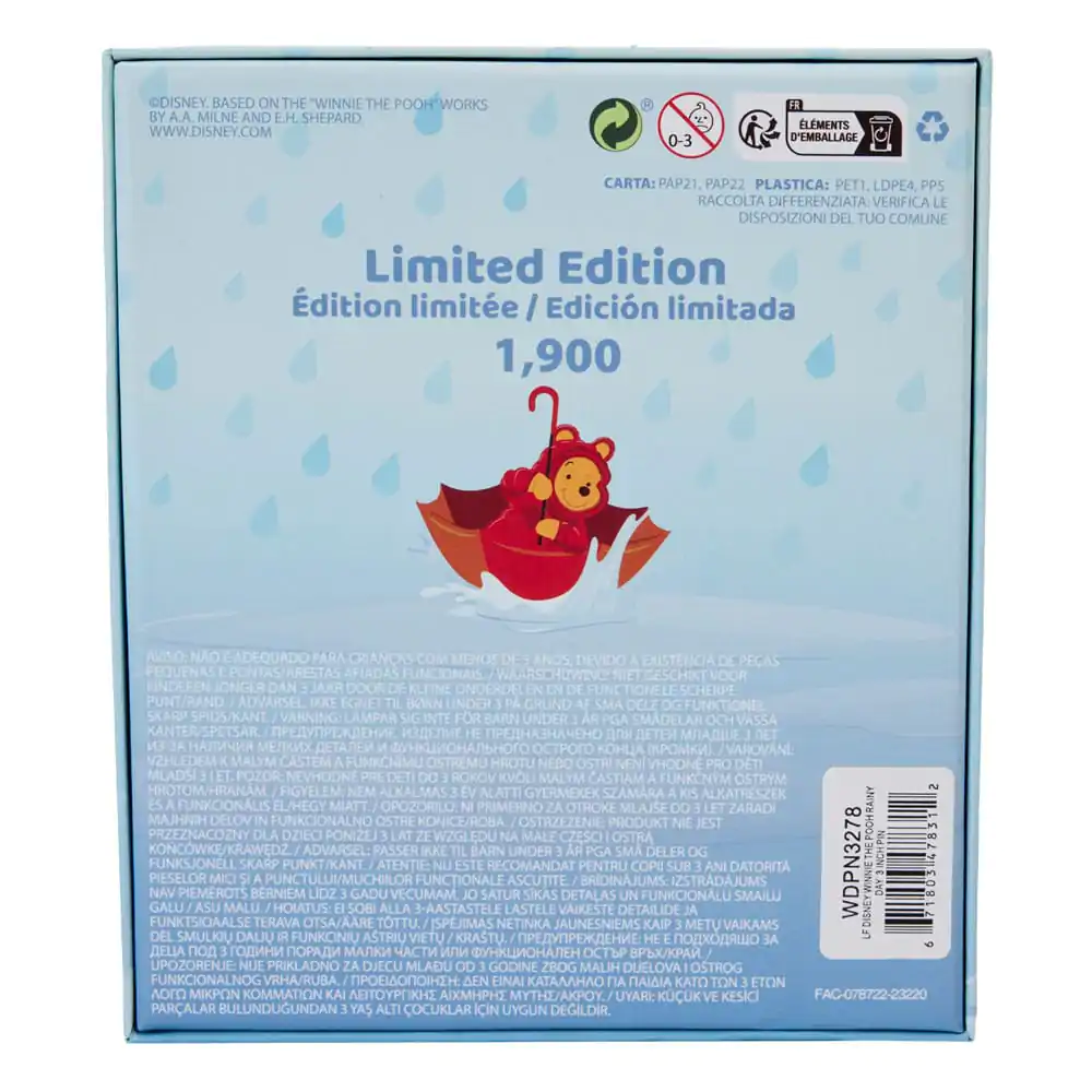 Disney by Loungefly Posuvný Smaltovaný Odznak Winnie the Pooh Deštivý Den Limitovaná Edice 8 cm fotografii produktu