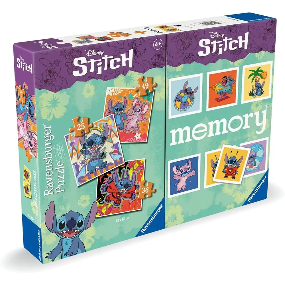 Disney Stitch 3 puzzle a pexeso multipack fotografii produktu