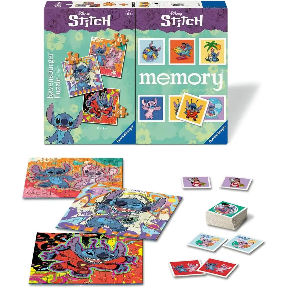 Disney Stitch 3 puzzle a pexeso multipack fotografii produktu
