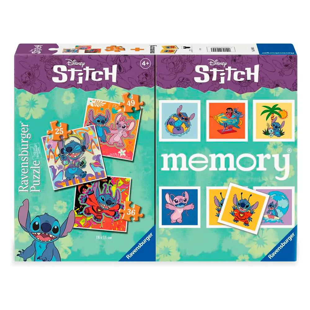 Disney Stitch 3 puzzle a pexeso multipack fotografii produktu