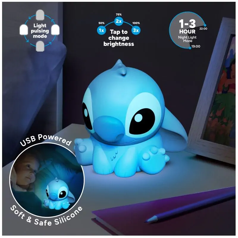 Disney Stitch 3D lampa 15 cm fotografii produktu