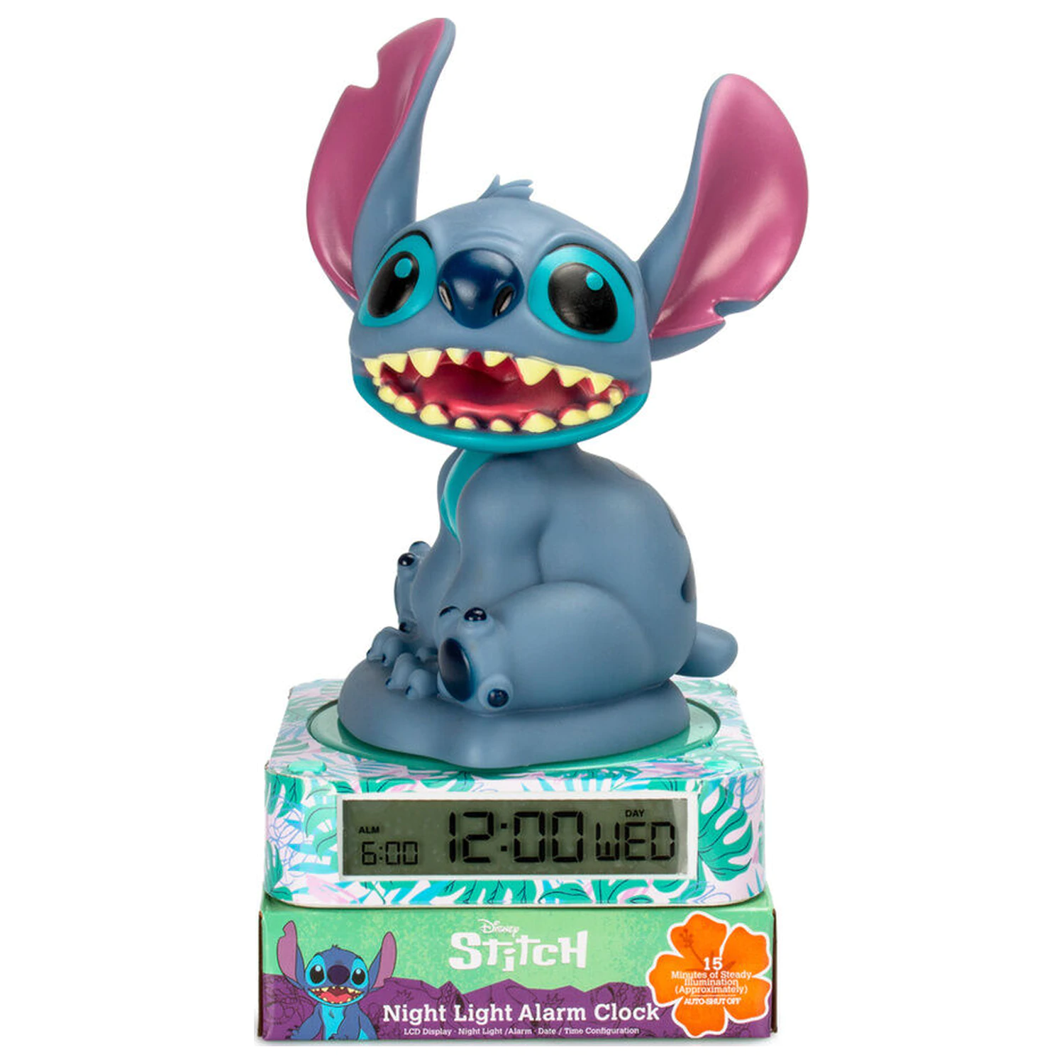 Disney Stitch 3D lampa s budíkem fotografii produktu
