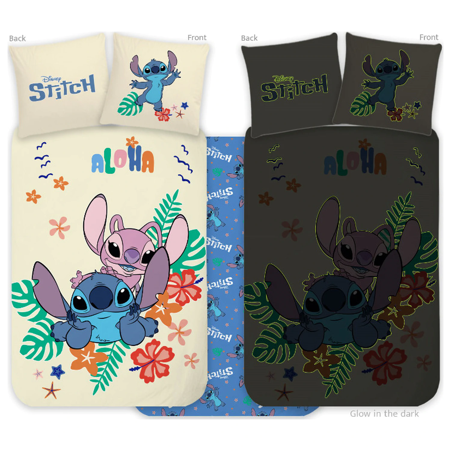 Disney Stitch Aloha Glow in the Dark Kids, předškolní povlak na peřinu fotografii produktu