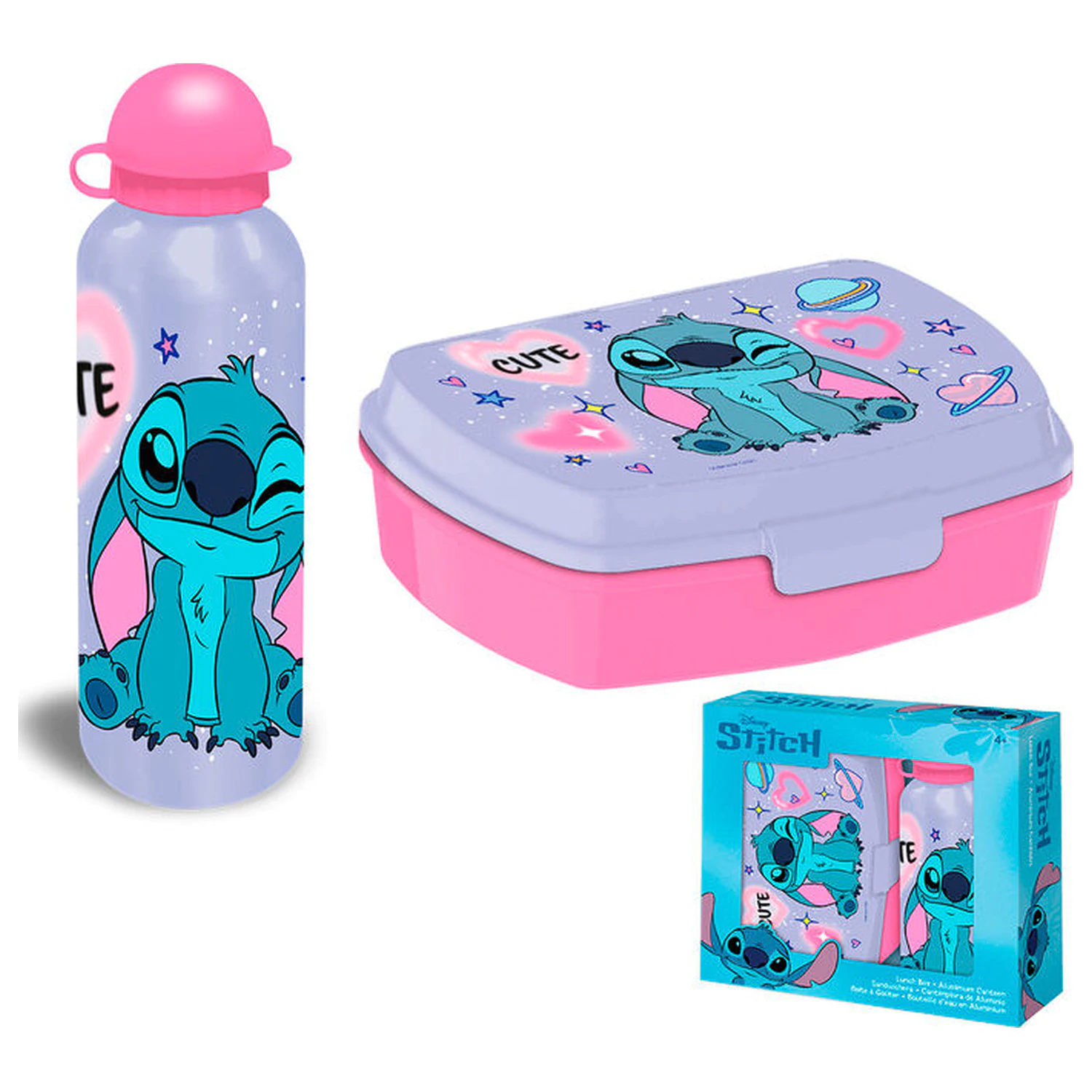 Disney Stitch hliníková láhev + krabička na oběd fotografii produktu