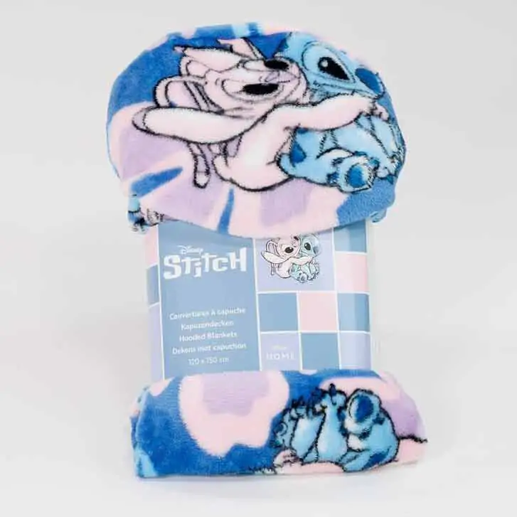 Disney Stitch & Angel Coral deka s kapucí 120x150cm fotografii produktu