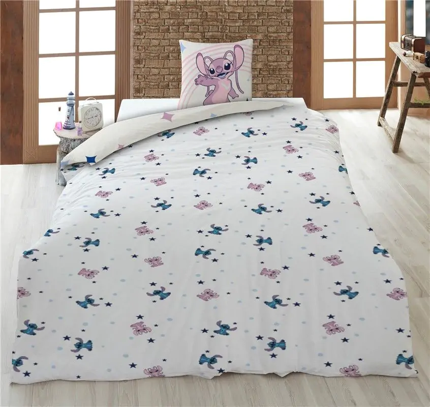 Disney Stitch & Angel policotton povlak na peřinu na postel 90cm fotografii produktu