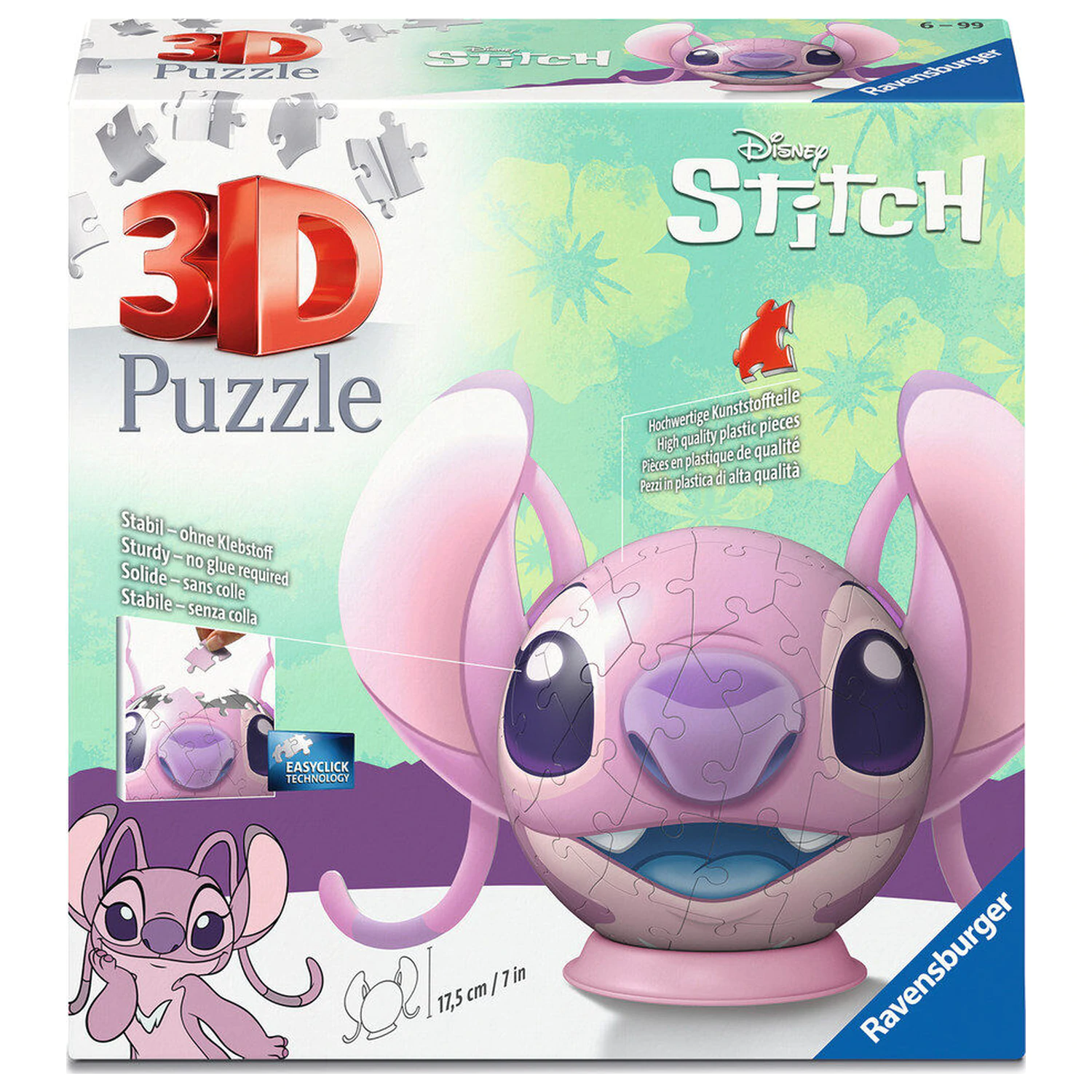 Disney Stitch Angel 3D puzzle koule 72 dílků fotografii produktu