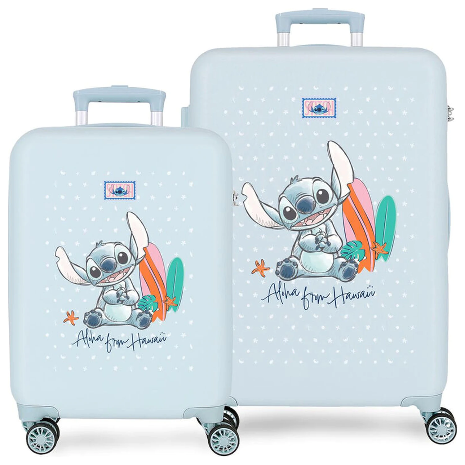 Disney Stitch From Hawai ABS 2dílná sada cestovních kufrů na kolečkách 55/65cm fotografii produktu