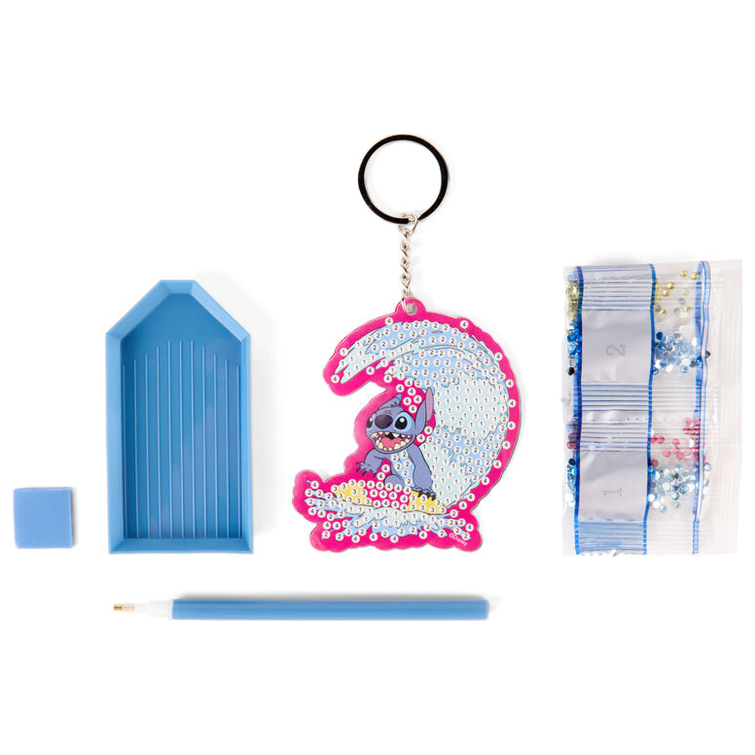 Disney Stitch sada na výrobu diamantové klíčenky fotografii produktu