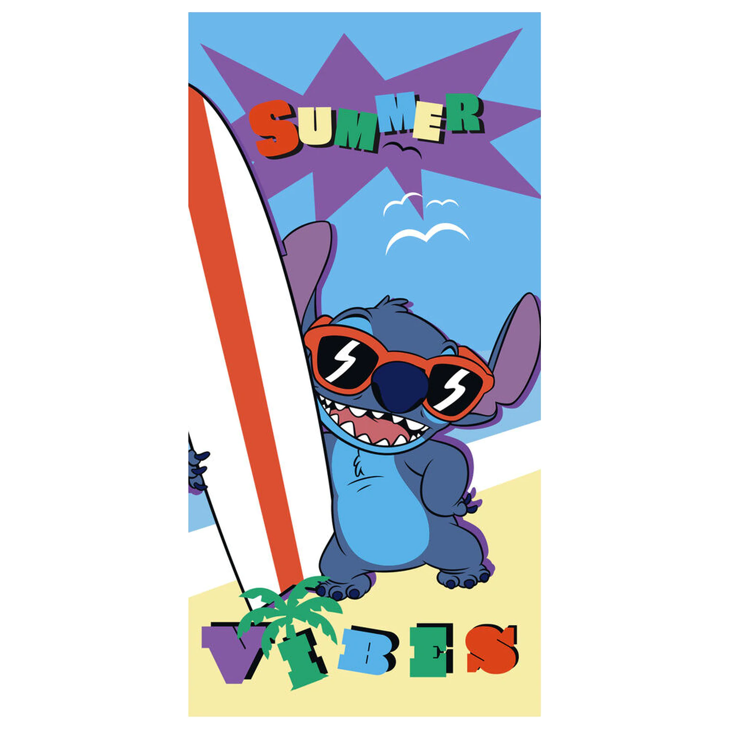 Disney Stitch mikrovláknová plážová osuška fotografii produktu