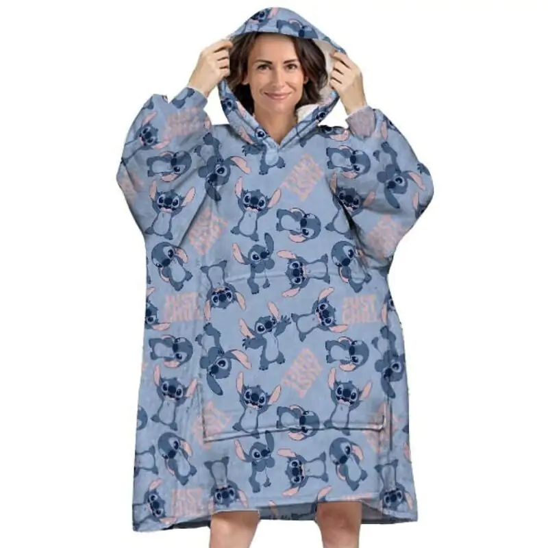 Disney Stitch oversized mikina s kabátem pro dospělé, korálová fotografii produktu