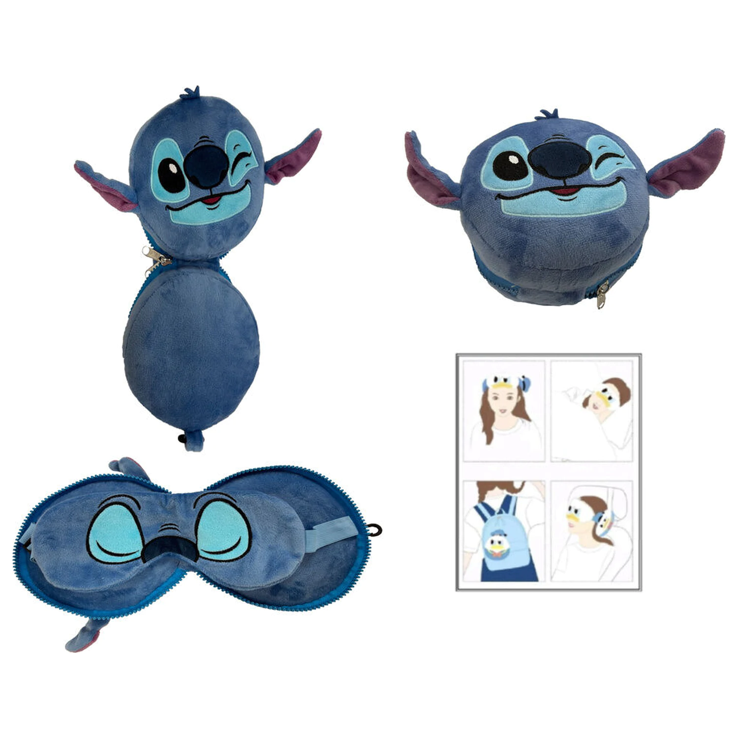 Disney Stitch cestovní polštář + maska fotografii produktu