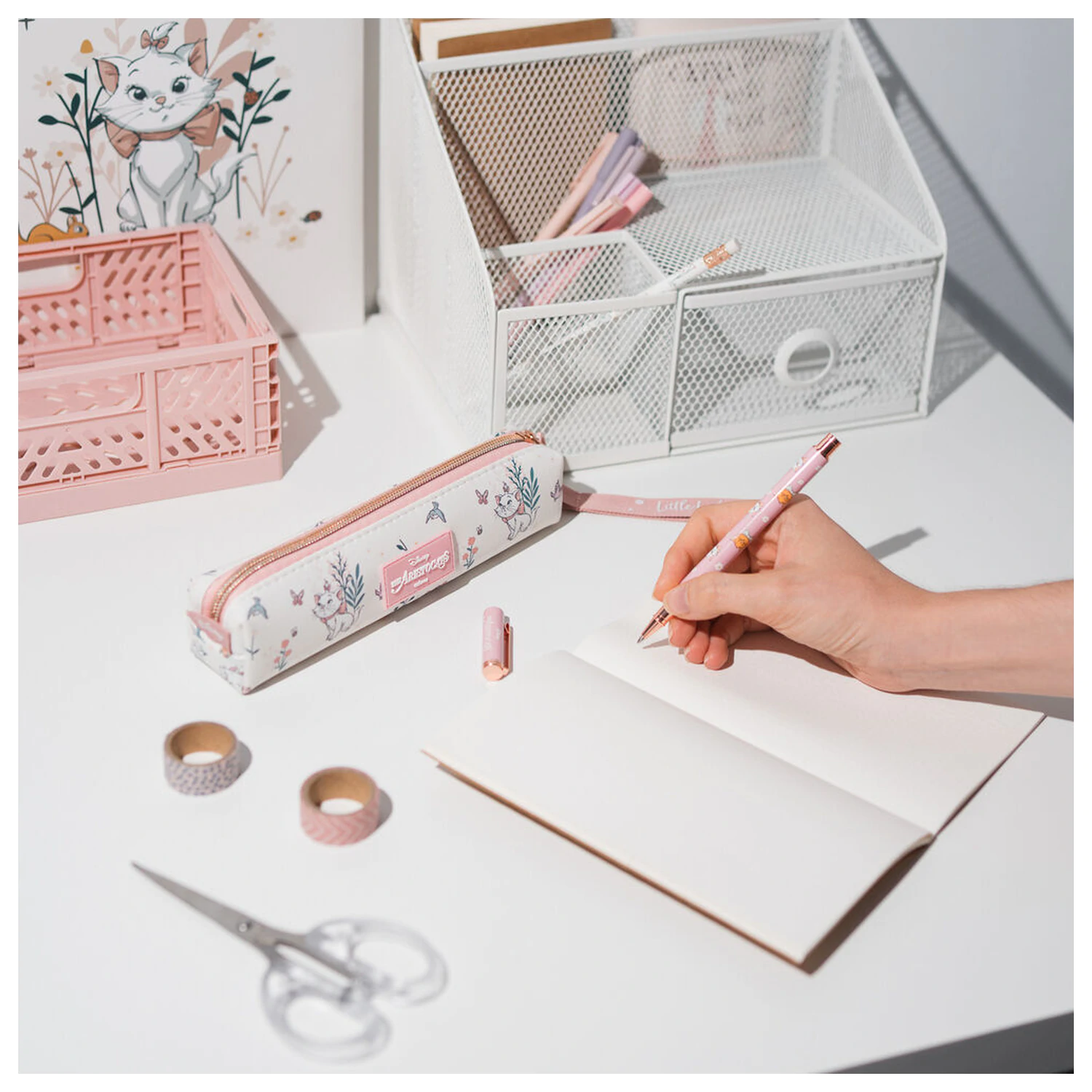 Disney The Aristocats Bonjour Marie Set pouzdro na tužky + pero + tužka fotografii produktu