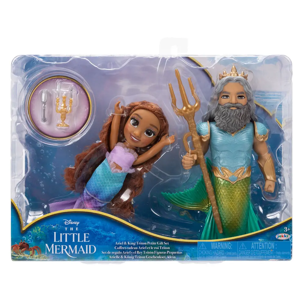 Disney Malá mořská víla Ariel + Triton panenka 15 cm fotografii produktu