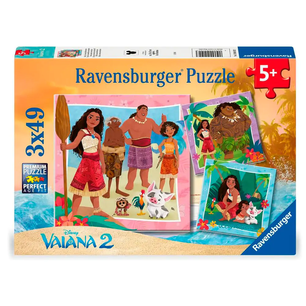 Disney Vaiana 2 puzzle 3x49 dílků fotografii produktu