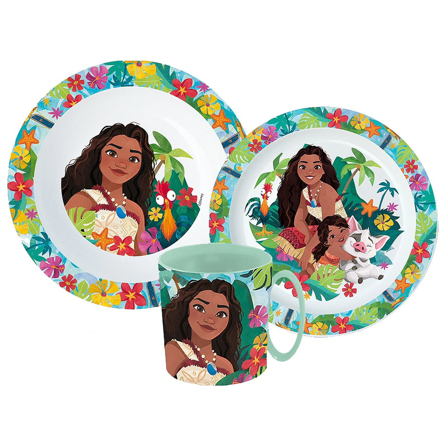 Disney Moana Lagoon Jídelní sada, mikro plastová sada s hrnkem fotografii produktu