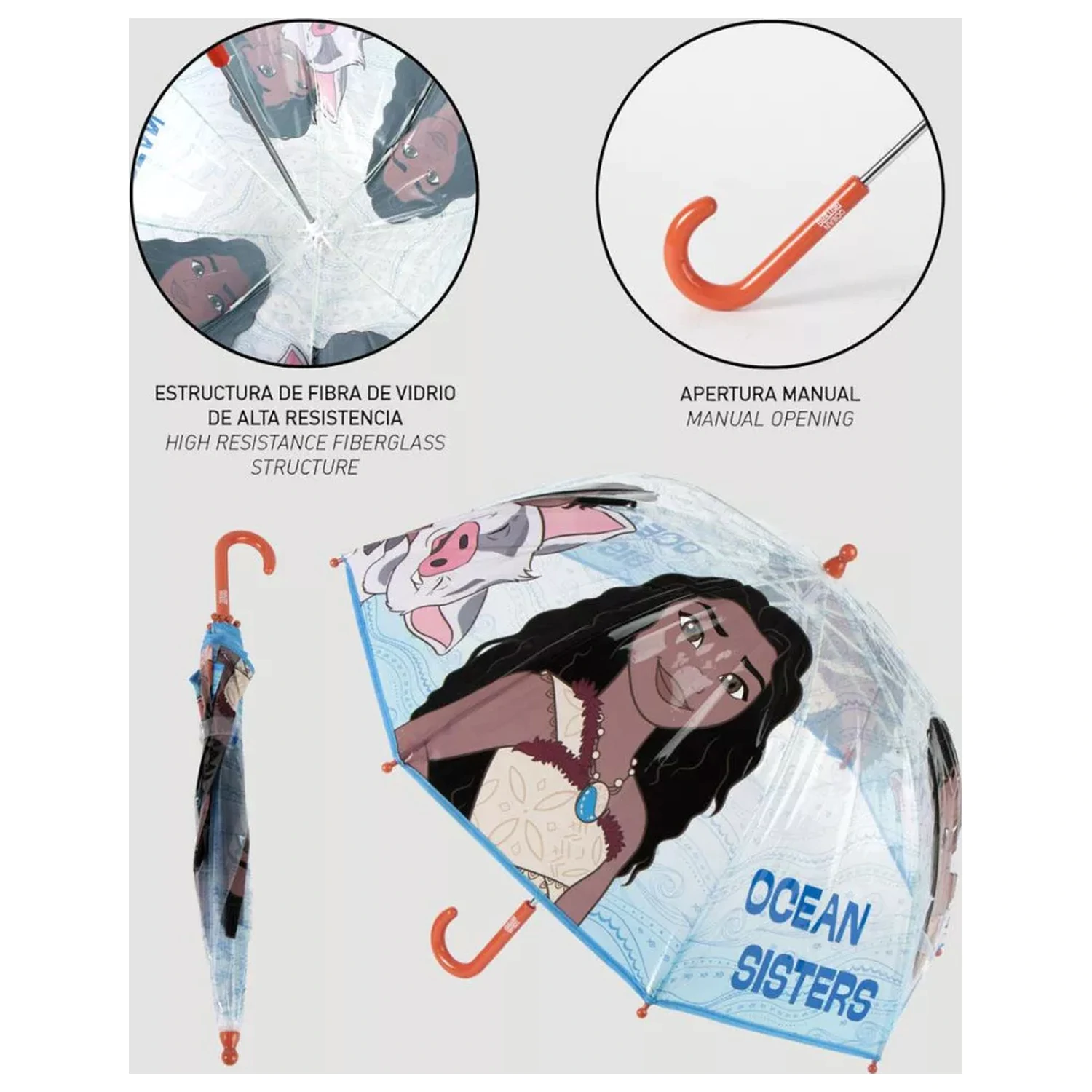 Disney Moana Ocean Sisters průhledný deštník pro děti fotografii produktu