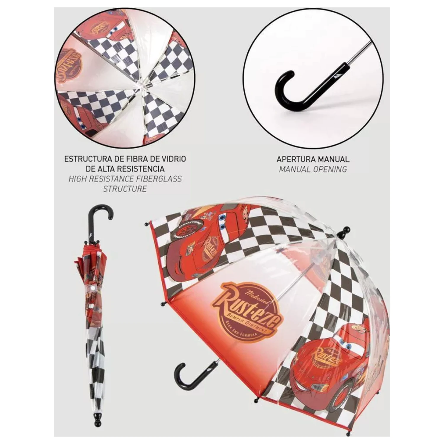 Disney Cars Flag Dětský průhledný deštník fotografii produktu
