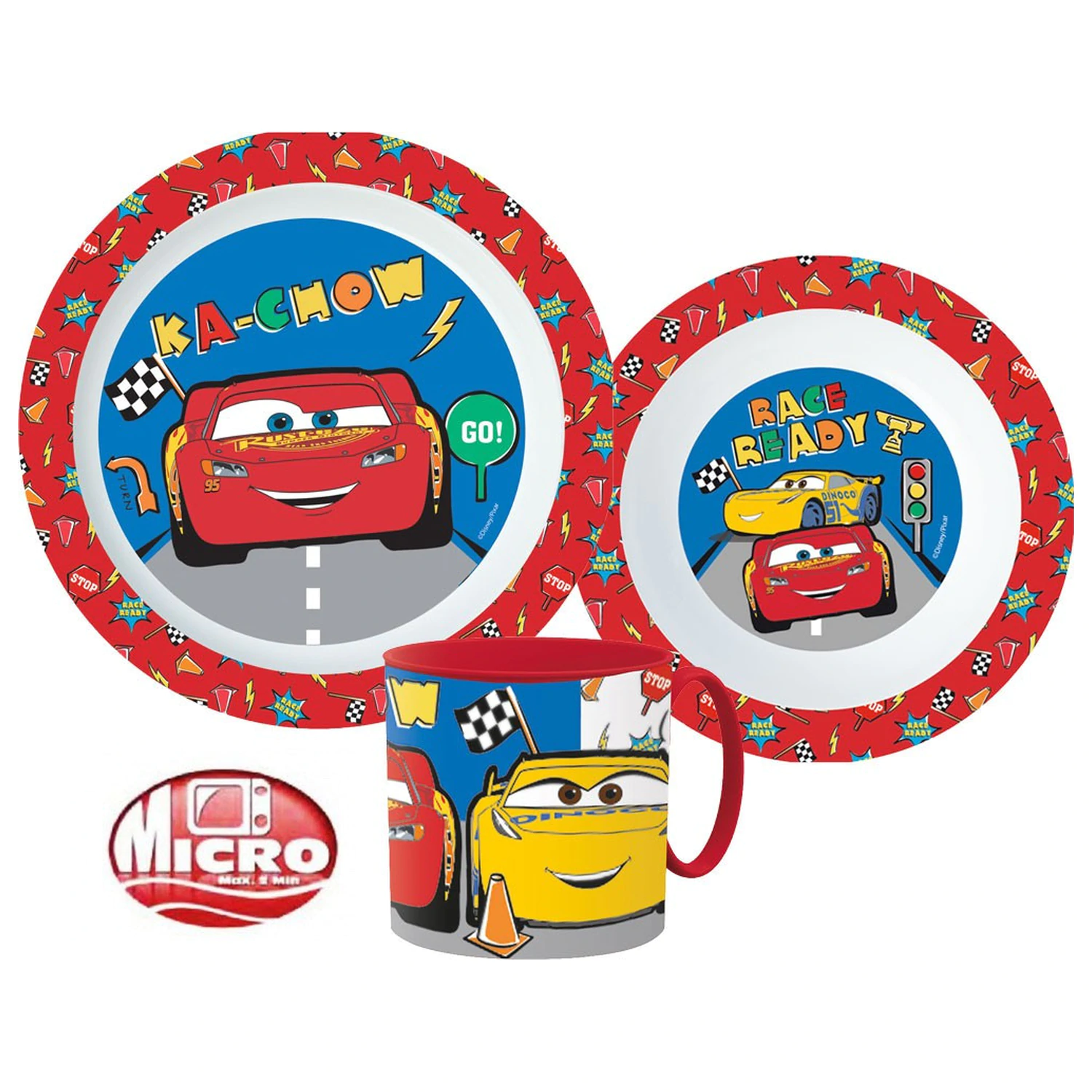 Disney Cars Lets Race jídelní set, micro plastic set s hrnkem 265 ml fotografii produktu