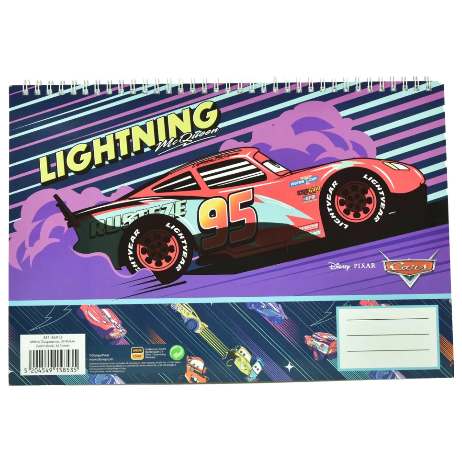 Disney Cars Lightning A/4 Skicák se spirálou, 30 listů fotografii produktu