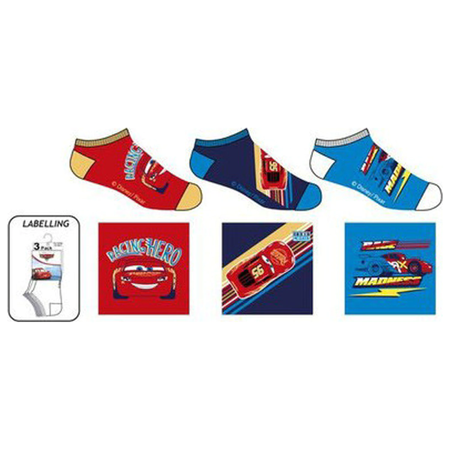 Disney Cars Madness dětské tajné ponožky 27/30 fotografii produktu