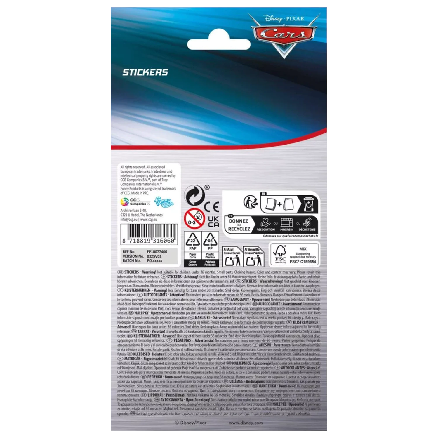 Disney Cars Race holografická nálepka fotografii produktu