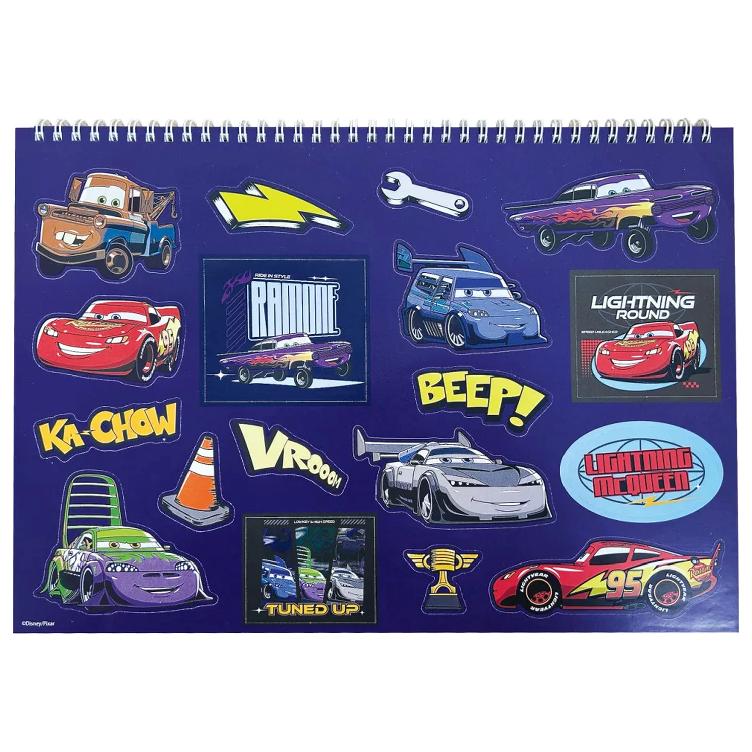 Disney Cars Roaring A/4 Spirálový skicák 40 listů se samolepkami fotografii produktu