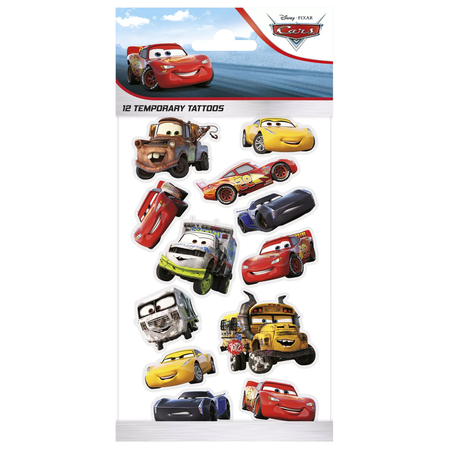 Disney Cars úsměv tetování 12 kusů fotografii produktu