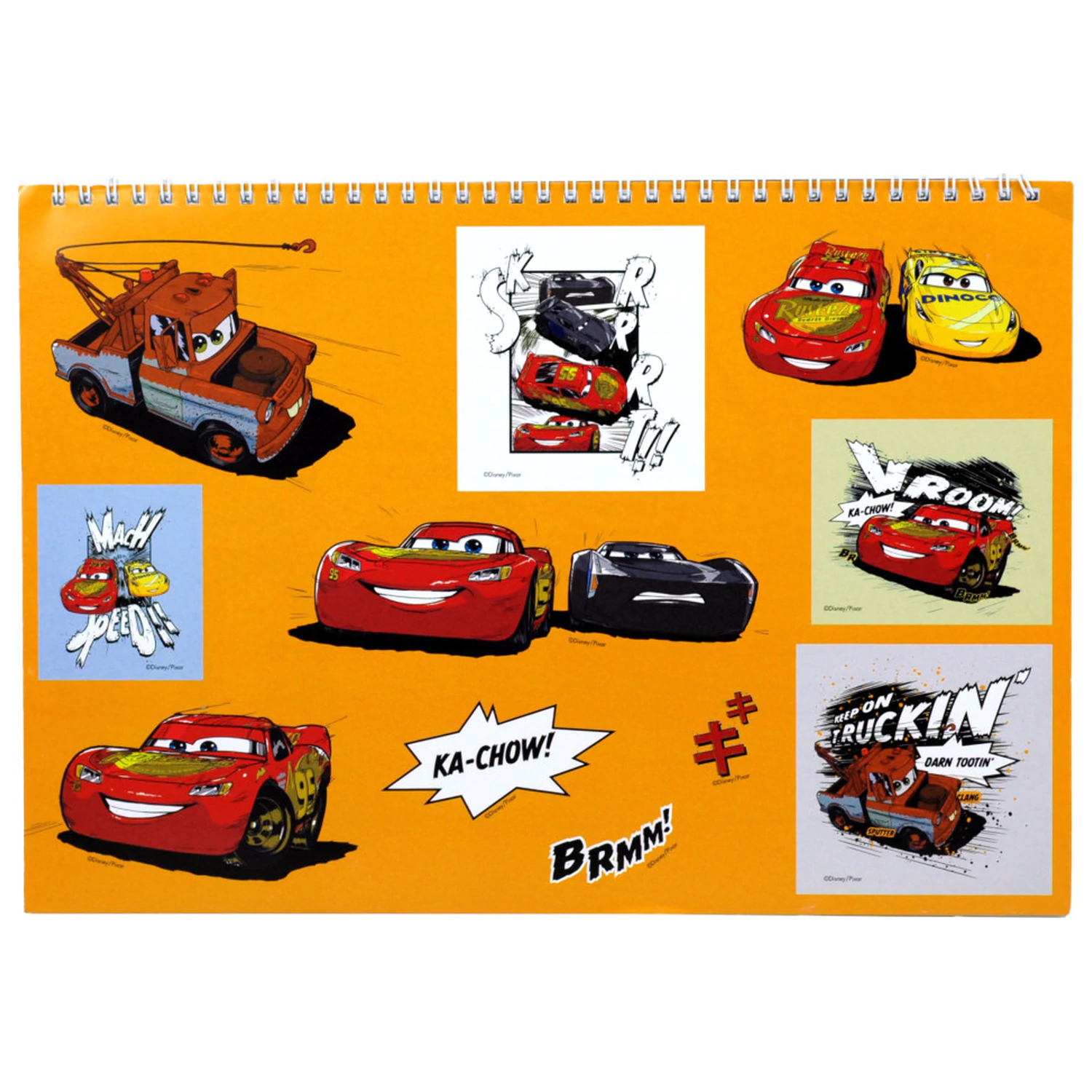 Disney Cars Vroom A/4 spirálový skicář 40 listů s nálepkami fotografii produktu