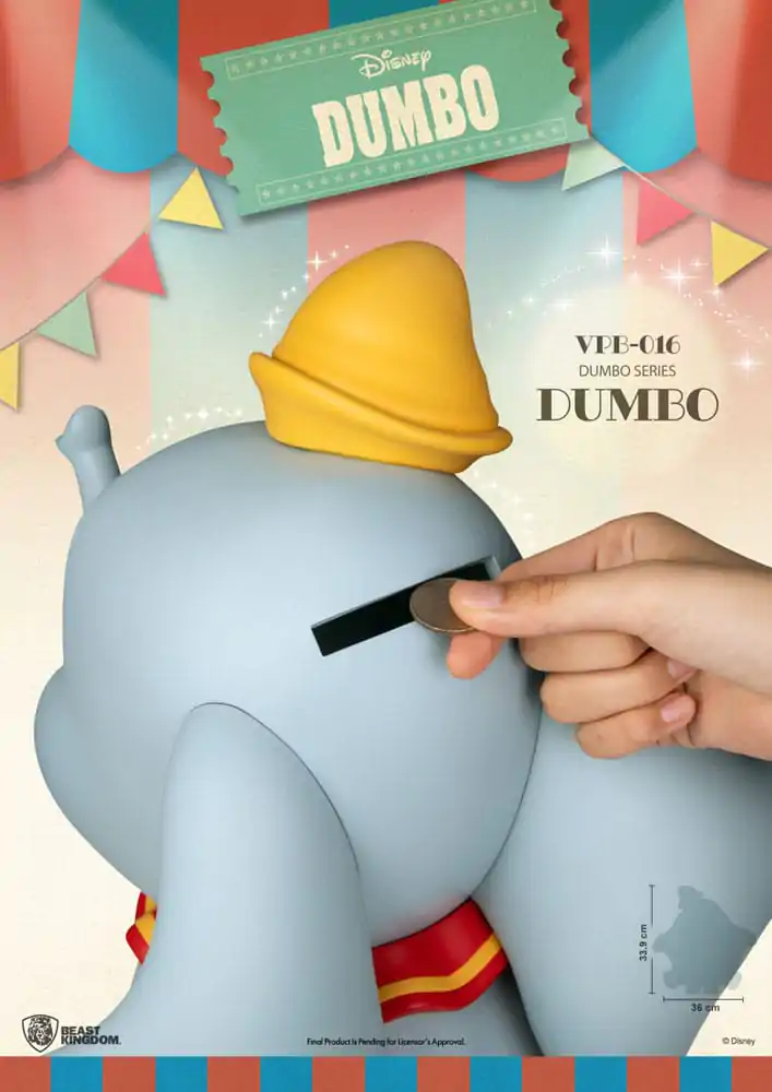 Disney Piggy Vinyl Bank Funkční Dumbo 34 cm fotografii produktu