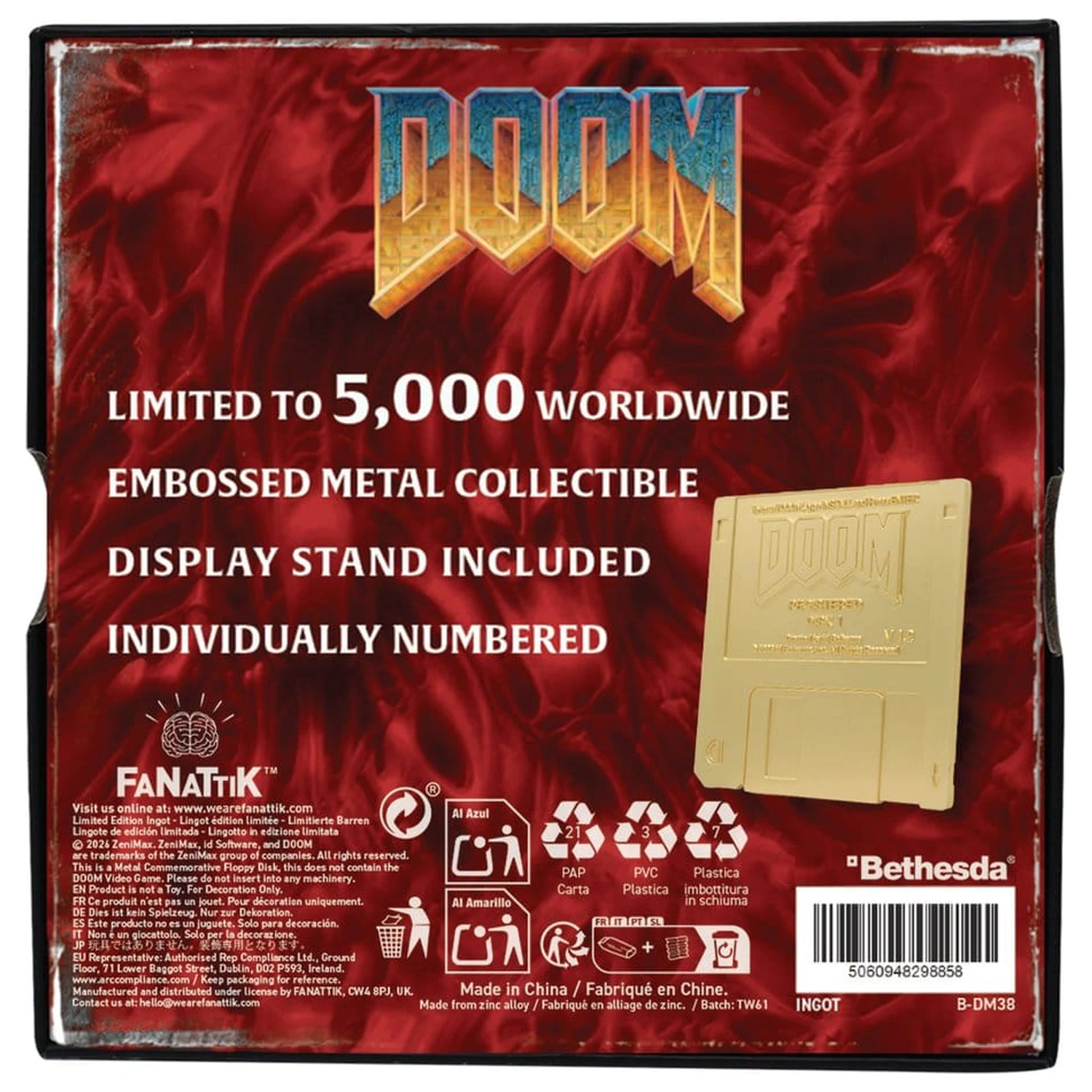 Doom Replik Floppy Disk pozlacená limitovaná edice fotografii produktu