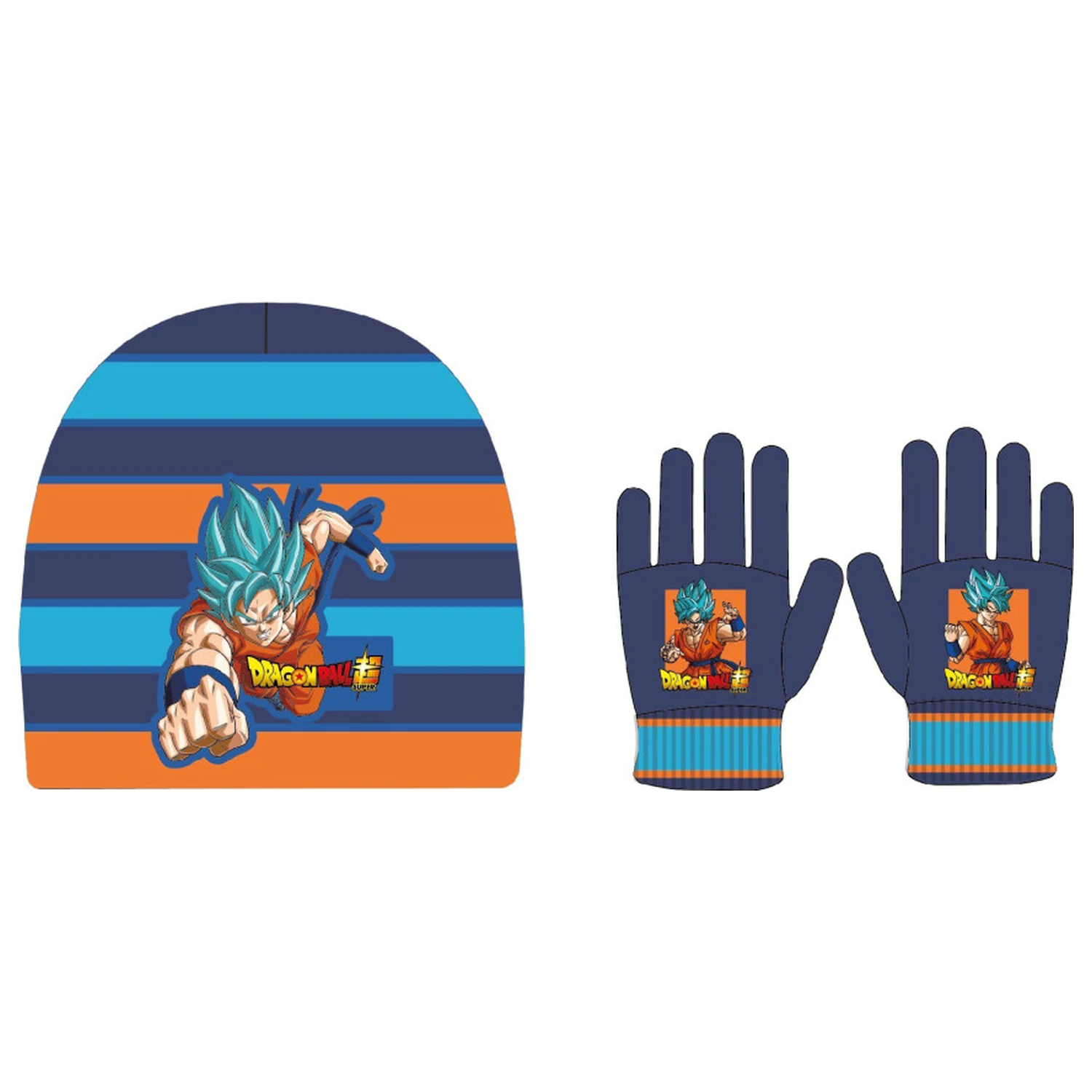 Dragon Ball Super Saiyan Blue Dětská čepice + rukavice sada fotografii produktu